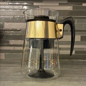 Vintage Corning 6 Cups Heat Proof Glass Coffee Pot Carafe Percolator
